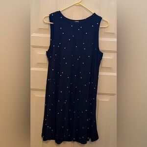 LOFT Petite Black White Polka Dot Sleeveless Dress Women’s LP